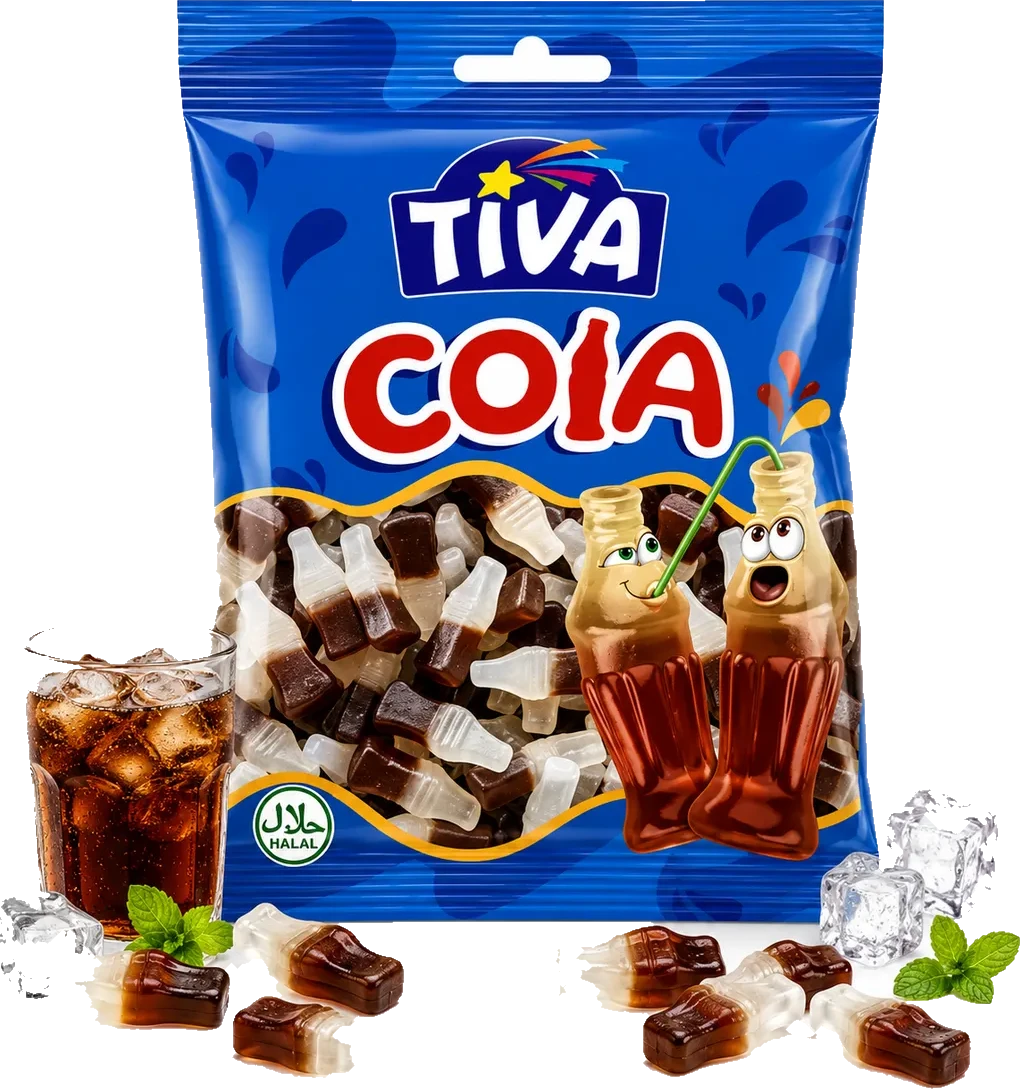 Tiva Cola gummy pack with cola bottle candies
