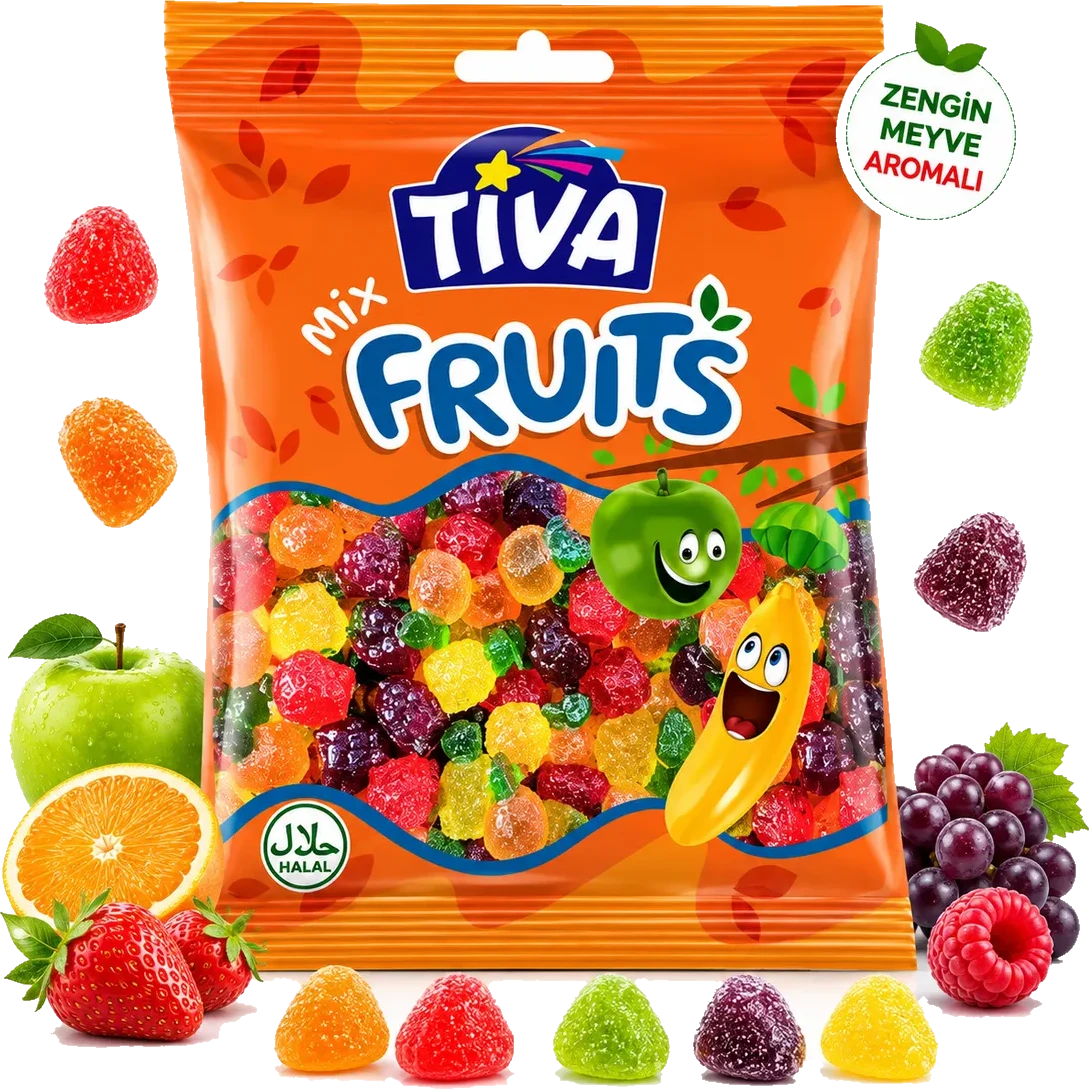 Tiva Mix Fruits pack with mixed fruit gummies